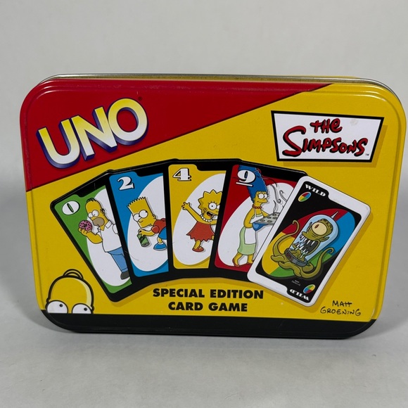 Simpsons Other - UNO The Simpsons Special Edition Card Game 🟡 2003 Collector Tin – Missing 1 Card
